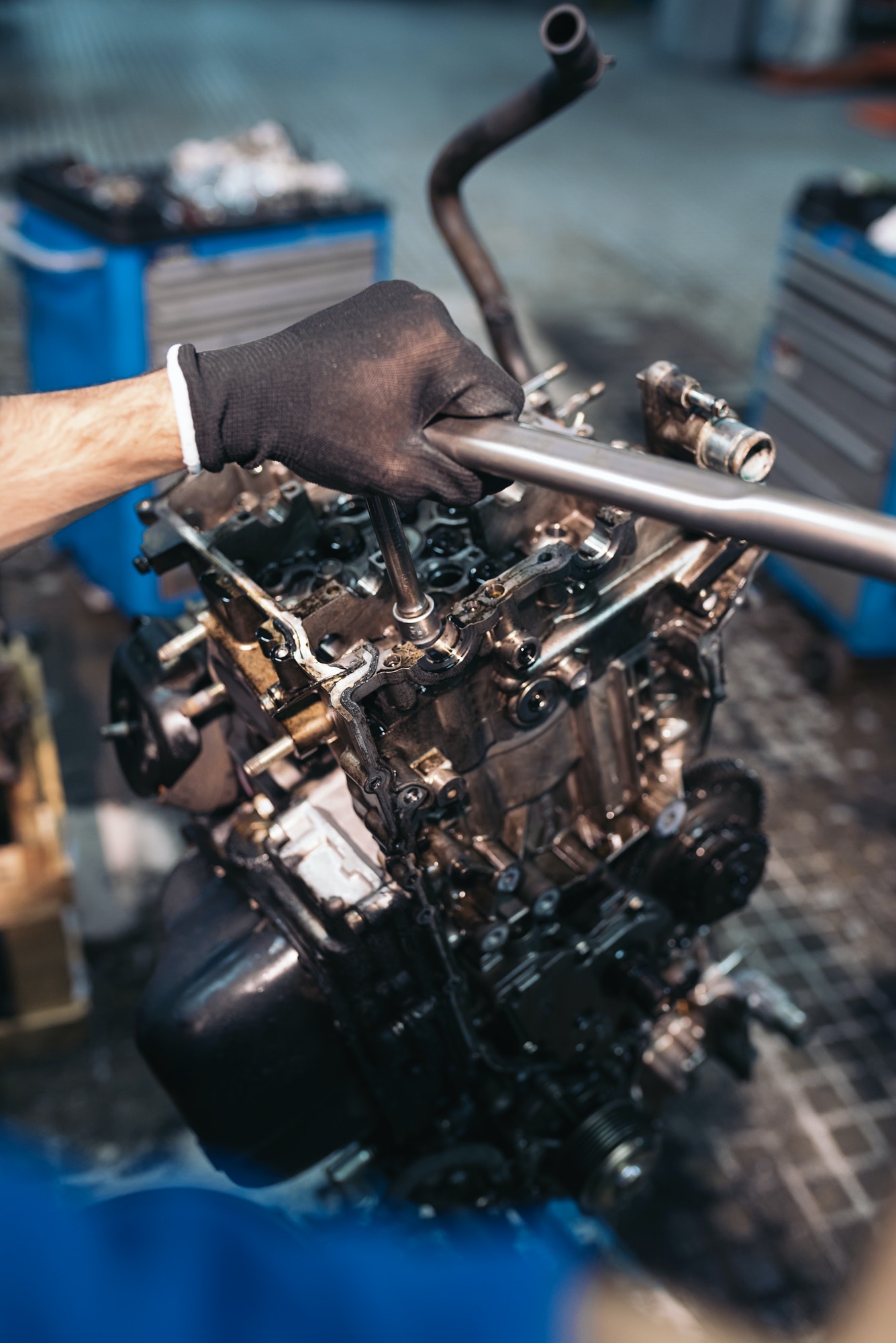 Professional Mechanic Repairing Car.
